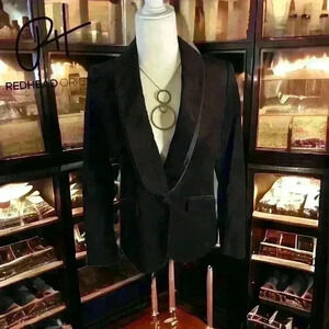 Stunning velvet blazer- Eggplant aubergine color with matching lining size 4 P